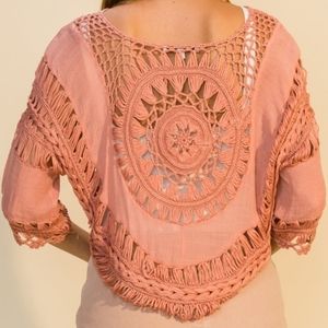Tea Rose Crochet Pullover